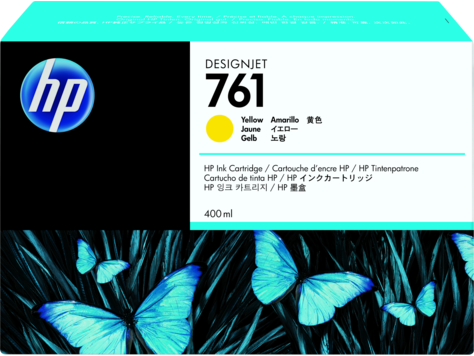 HP 761 400-ml Yellow DesignJet Ink Cartridge (CM992A)