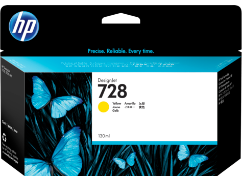 HP 728 130-ml Yellow DesignJet Ink Cartridge (F9J65A)