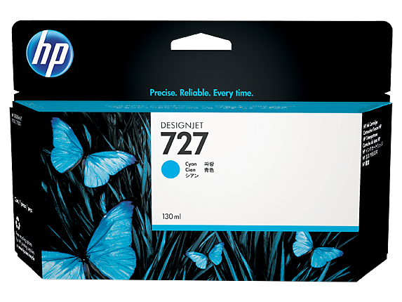 HP 727 130-ml Cyan DesignJet Ink Cartridge (B3P19A)