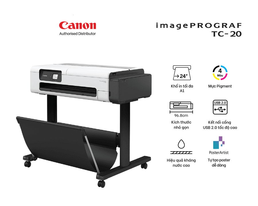 Báo giá Canon TC-20 mới nhất 09/2025 – Máy in khổ lớn để bàn chính hãng Báo giá Canon TC-20 mới nhất 09/2025 – Máy in khổ lớn để bàn chính hãng