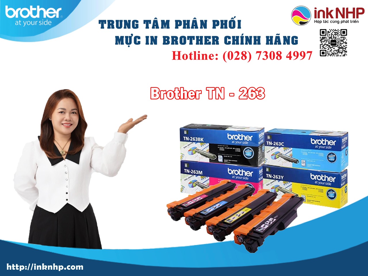 Mực in Brother TN263 Black chính hãng 
